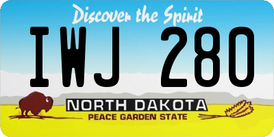 ND license plate IWJ280