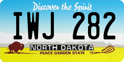ND license plate IWJ282