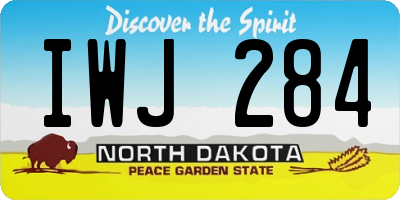 ND license plate IWJ284