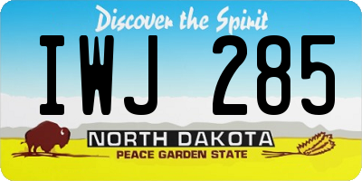 ND license plate IWJ285