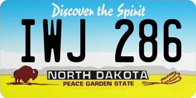 ND license plate IWJ286