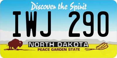 ND license plate IWJ290