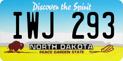 ND license plate IWJ293