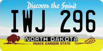 ND license plate IWJ296