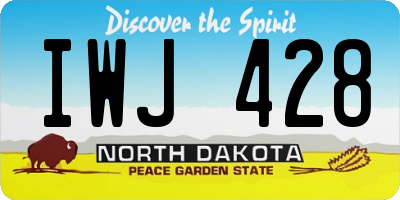 ND license plate IWJ428