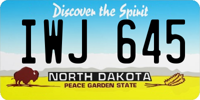 ND license plate IWJ645