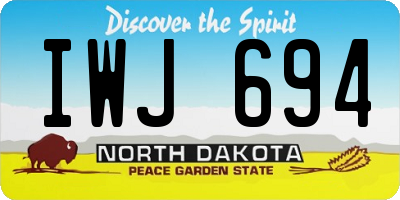 ND license plate IWJ694