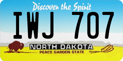 ND license plate IWJ707