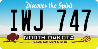 ND license plate IWJ747