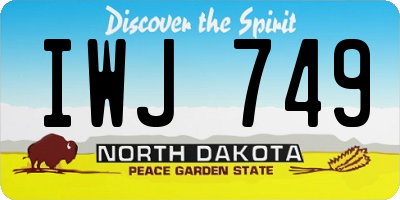 ND license plate IWJ749
