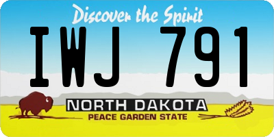 ND license plate IWJ791
