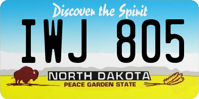 ND license plate IWJ805