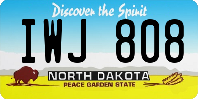 ND license plate IWJ808