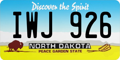 ND license plate IWJ926