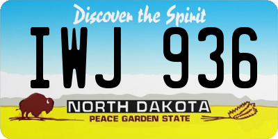 ND license plate IWJ936