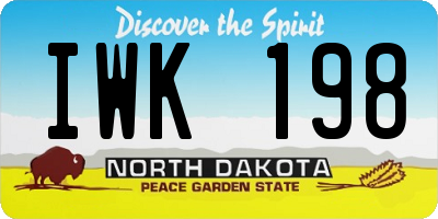 ND license plate IWK198