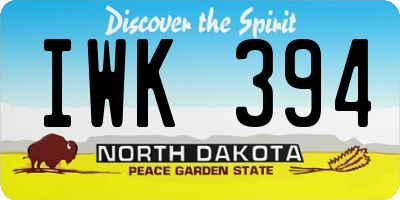 ND license plate IWK394
