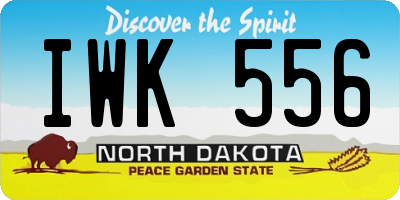 ND license plate IWK556