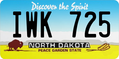 ND license plate IWK725