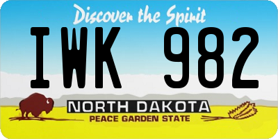 ND license plate IWK982