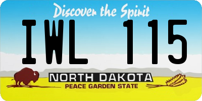 ND license plate IWL115