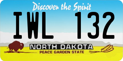 ND license plate IWL132