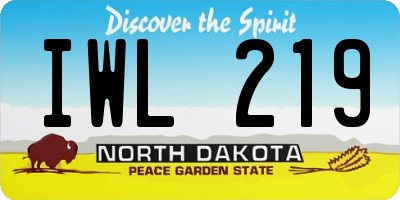 ND license plate IWL219