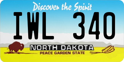 ND license plate IWL340