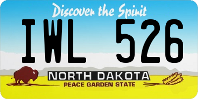 ND license plate IWL526