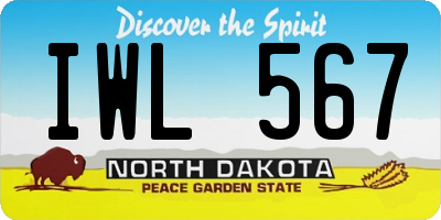 ND license plate IWL567