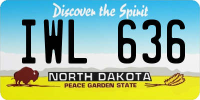 ND license plate IWL636