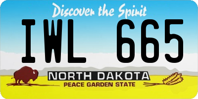 ND license plate IWL665