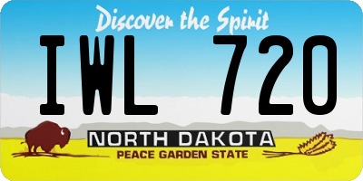 ND license plate IWL720