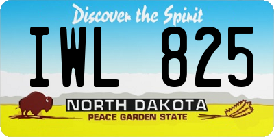 ND license plate IWL825