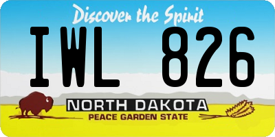 ND license plate IWL826