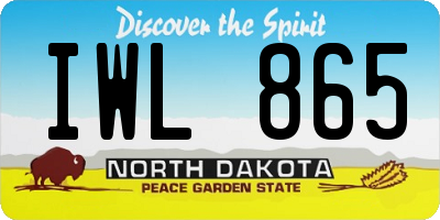 ND license plate IWL865
