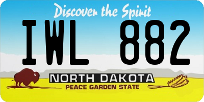 ND license plate IWL882