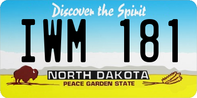 ND license plate IWM181