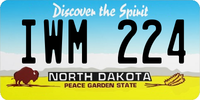 ND license plate IWM224