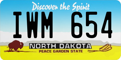 ND license plate IWM654
