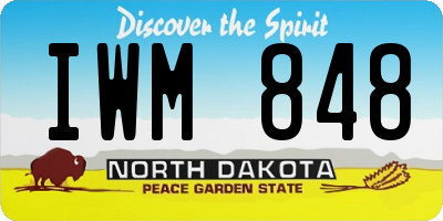 ND license plate IWM848