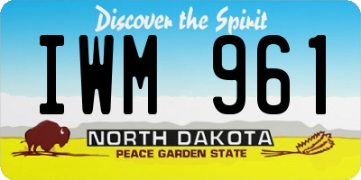 ND license plate IWM961