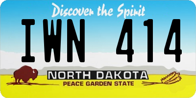ND license plate IWN414