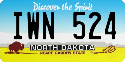 ND license plate IWN524