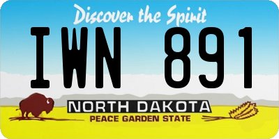 ND license plate IWN891