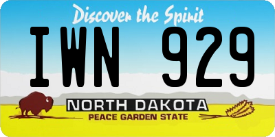 ND license plate IWN929