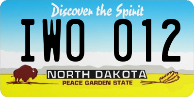 ND license plate IWO012