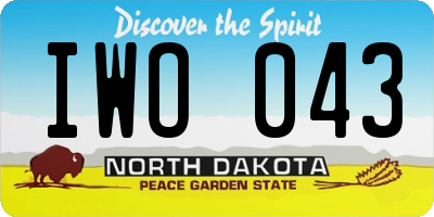 ND license plate IWO043