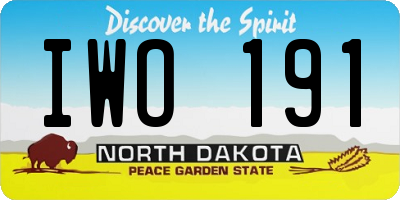 ND license plate IWO191