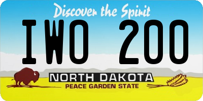 ND license plate IWO200